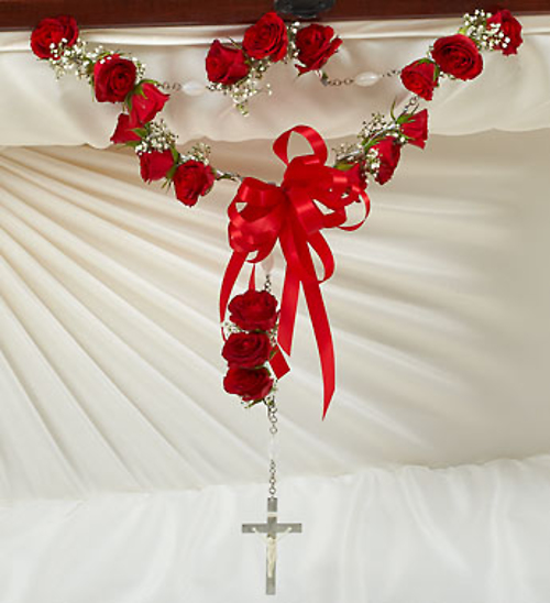 Small Rosary with Red Spray Roses