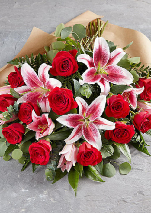 Red Rose & Stargazer Bqt.