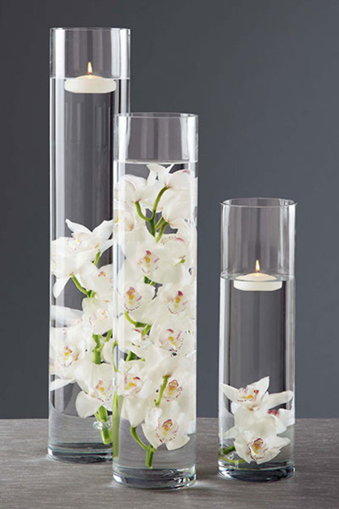 White Orchid Candle Float