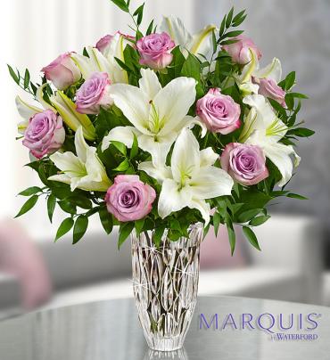 Marquis By Waterford with Purple Rose and Lily Bqt.