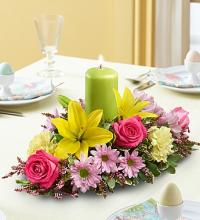 Spring Centerpiece with Pillar Candle
