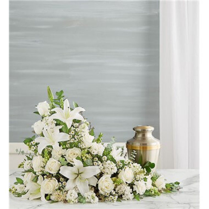 Asymetrical Cremation Arrangement- All White