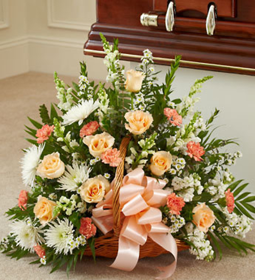 Peach, Orange, and White Mixed Fireside Basket