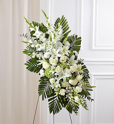 White Rose & Lily Standing Spray