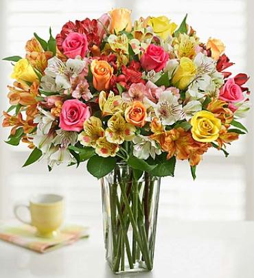 Assorted Roses & Peruvian Lilies