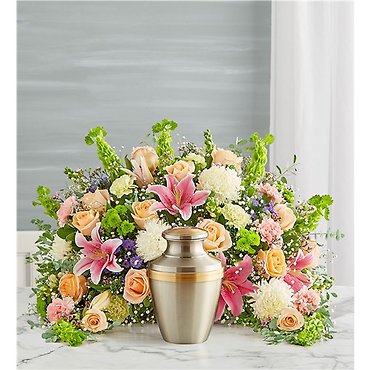 Crescent Cremation Arrangement- Blue and White