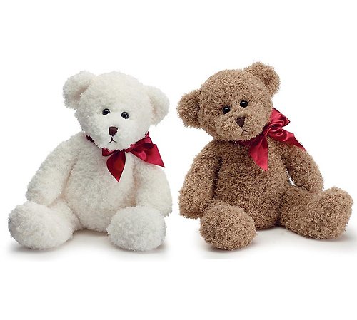 Plush Bear Cream/Brown 10\"