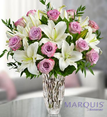 Marquis By Waterford with Purple Rose and Lily Bqt.