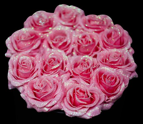 CDW #25 PASTEL PINK GLITTER ROSE